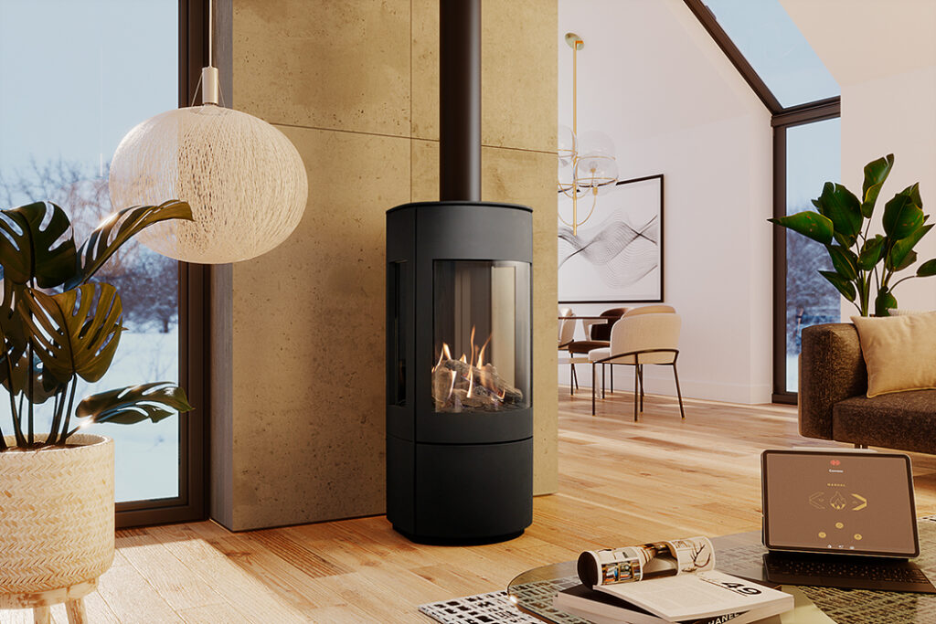 poêle DRU Convexo moderne chez Archiflam chauffage Aix en provence